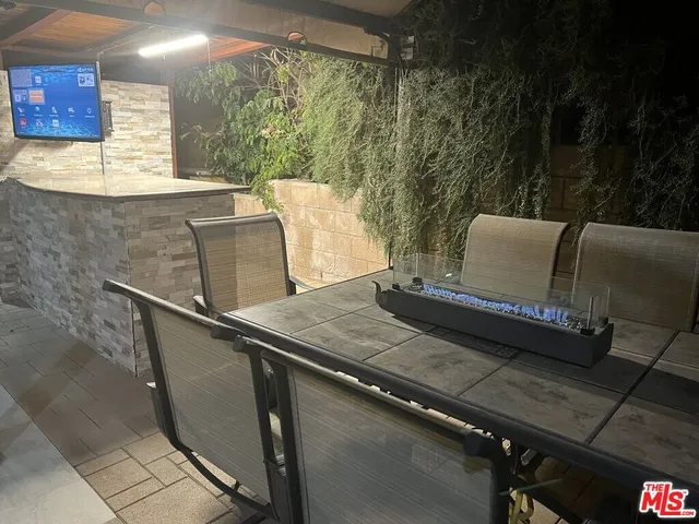 a view of outdoor space with seating area