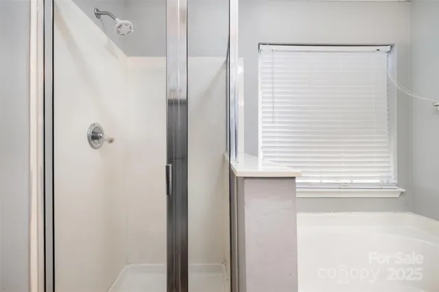 a bathroom with a shower
