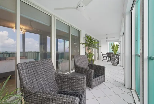 a living room with furniture