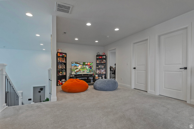 11694 Engelmann Drive Draper, UT 84020 - Photo 27 of 41 Rec room featuring recessed lighting and carpet floors