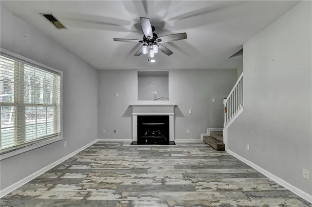 an empty room with a window