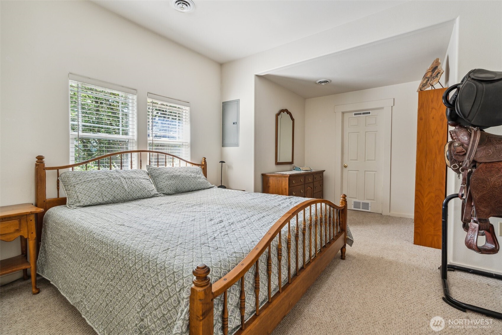 3381 Centralia Alpha Road Onalaska, WA 98570 - Photo 13 of 30 a bedroom with a bed and a tv