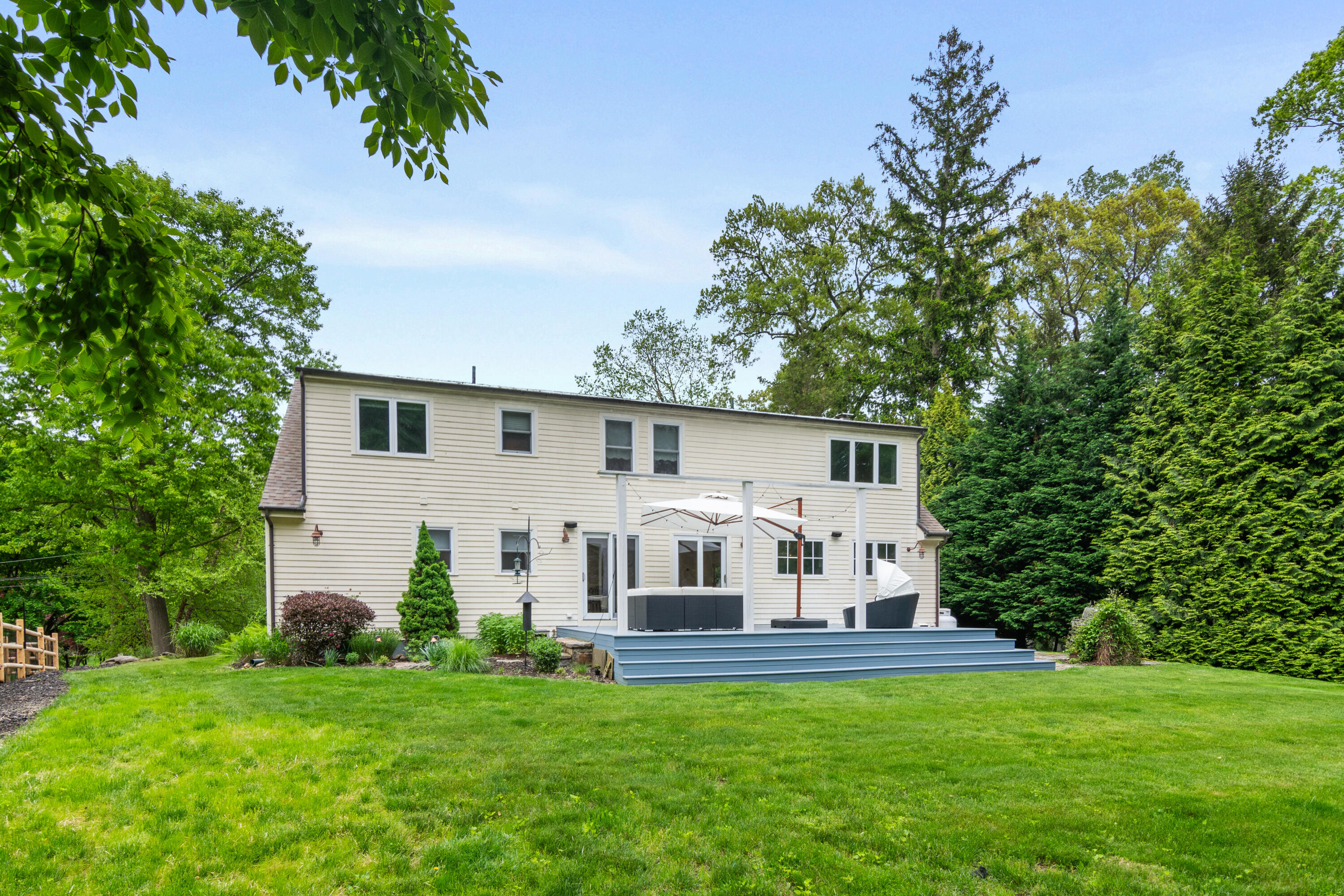 3 Old Field Road Rowayton, CT 06853 - Photo 26 of 29 a view of a house with backyard and garden