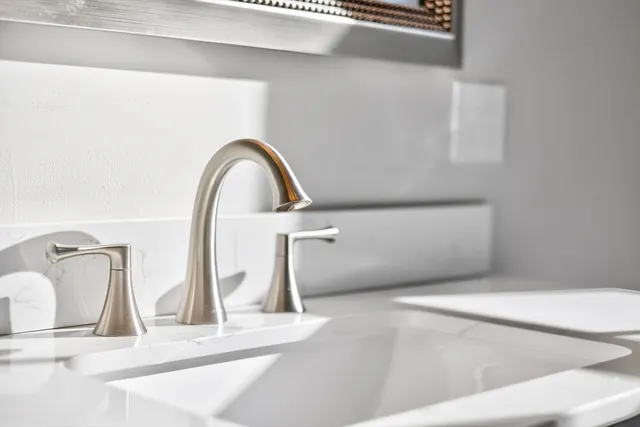 a close view of a sink in the kitchen