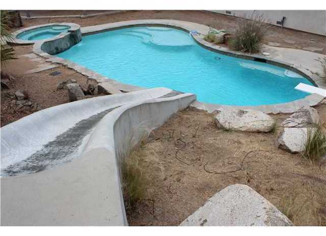 6391 West Lilac Road Bonsall, CA 92003 - Photo 3 of 10 Sparkling pool, has a jacuzzi, diving board, and a long slide!