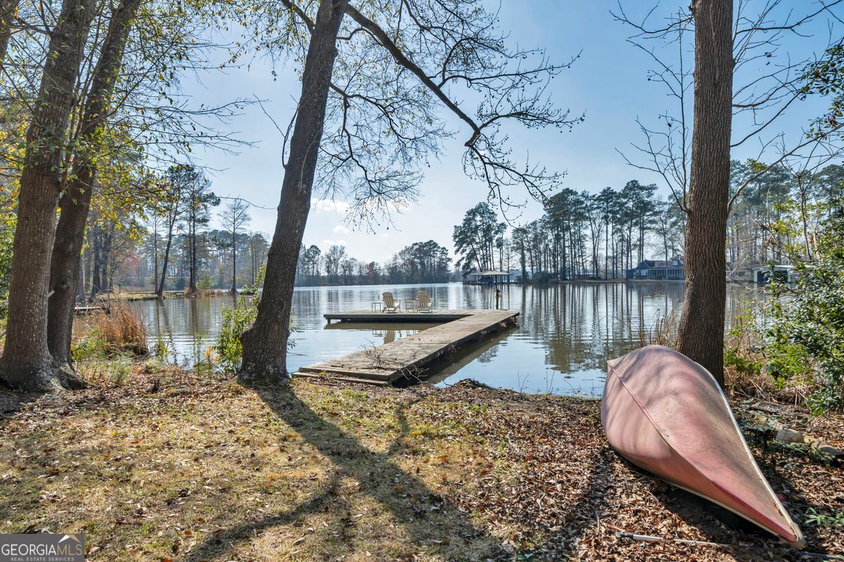 254 Valhalla Road South, Unit F Cordele, GA 31015 - Photo 3 of 41 a lake view with a barbeque and large trees