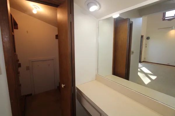 an empty room with windows