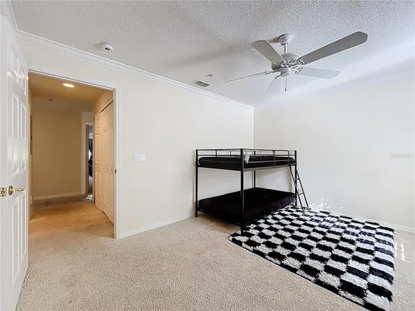 a view of a room with rack on the wall