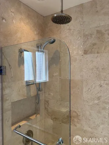 a bathroom with a shower