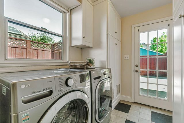 a view of a backyard with garden