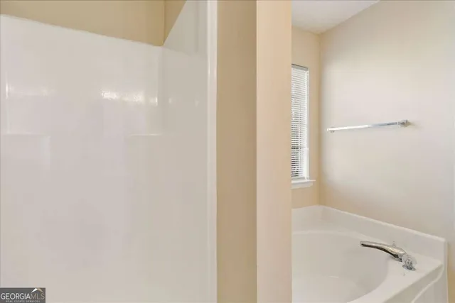 a bathroom with a tub