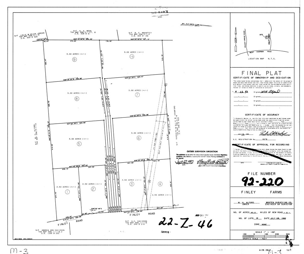 145 Finley Road Belton, SC 29627 - Photo 9 of 9 Explore the comprehensive details of this meticulously planned residential plat map.
