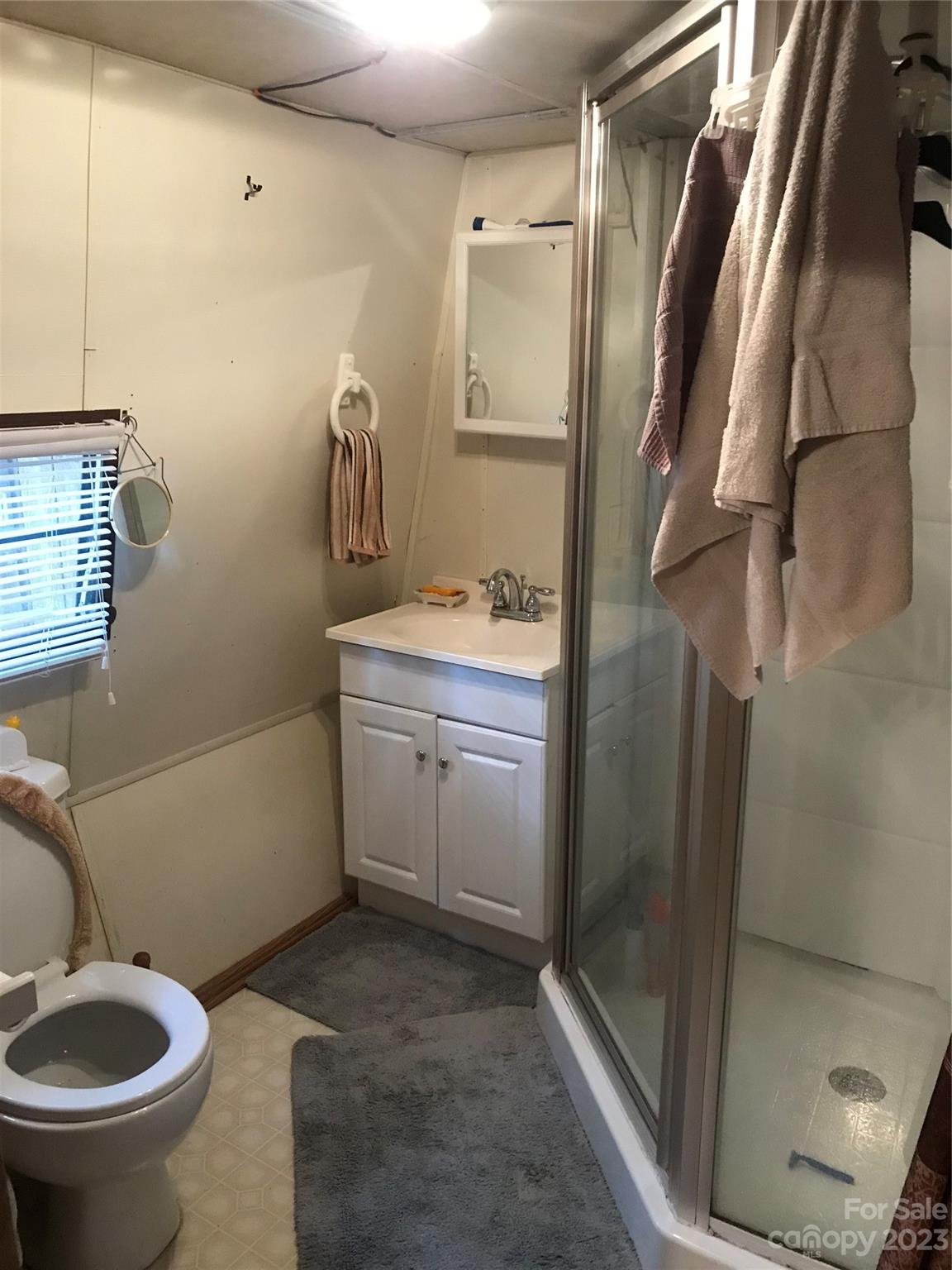 154 Roberts Ridge Road Mount Gilead, NC 27306 - Photo 26 of 35 a bathroom with a sink a toilet and shower