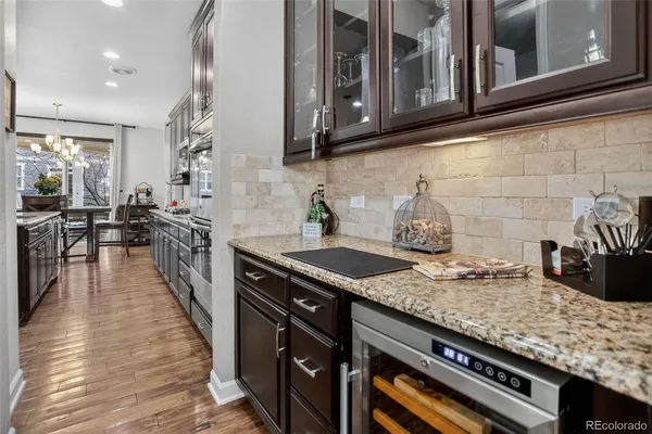 a kitchen with lots of counter top space
