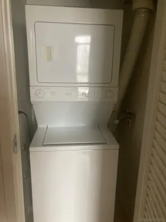 a close view of washer and dryer