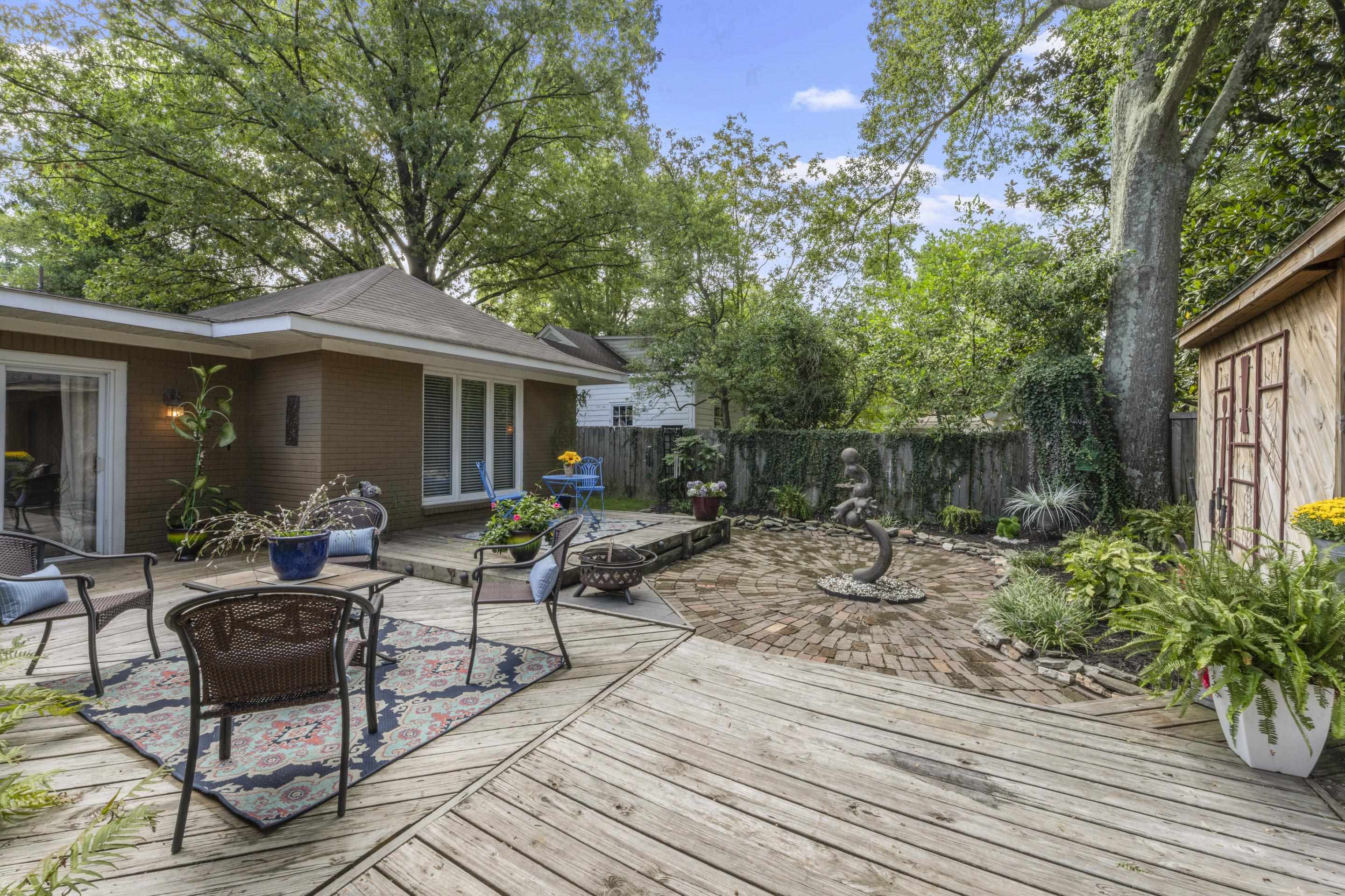 219 North Rose Road Memphis, TN 38117 - Photo 23 of 30 Lush backyard with space for gatherings, gardening, or simply enjoying the Memphis sunshine.