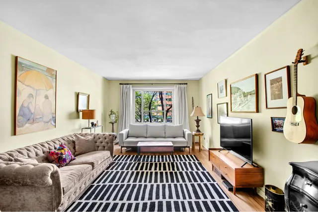 a living room with furniture and a couch