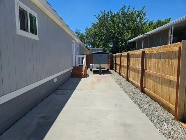a view of a backyard with a garden