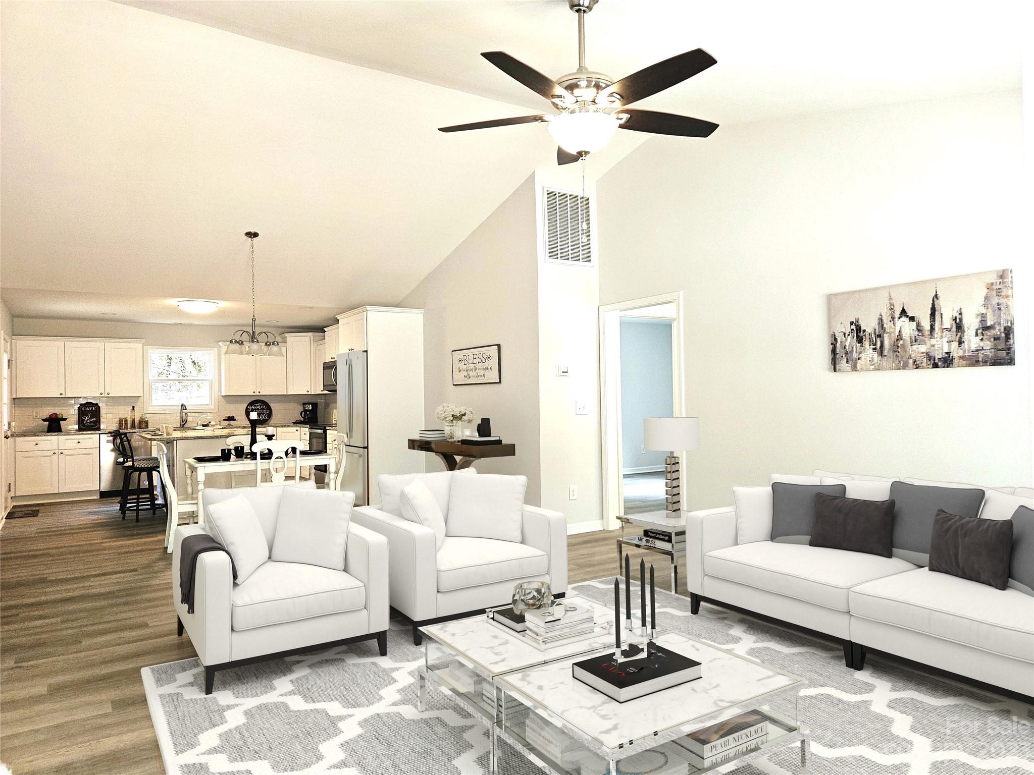 121 Hawkins Loop Salisbury, NC 28144 - Photo 2 of 31 a living room with furniture and a chandelier