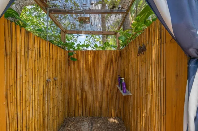 a view of swimming pool with outdoor seating