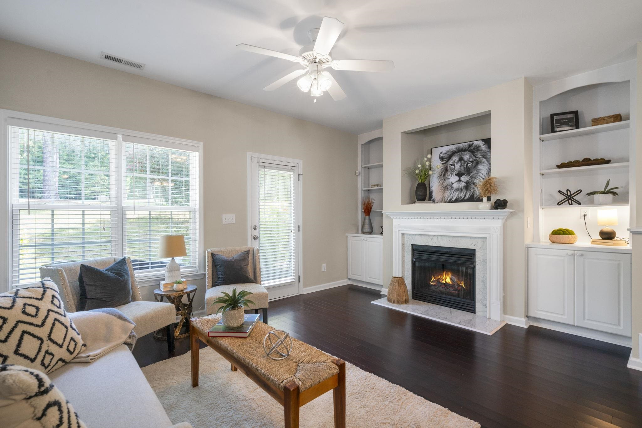 2312 Persimmon Ridge Drive Raleigh, NC 27604 - Photo 6 of 34 a living room with furniture and a fireplace