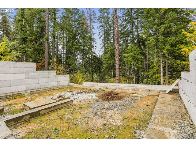 a backyard of a house with lots of green space
