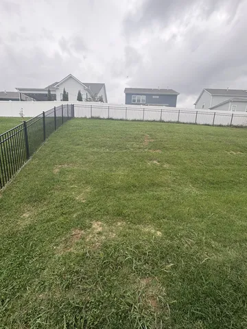 a view of a terrace with a garden