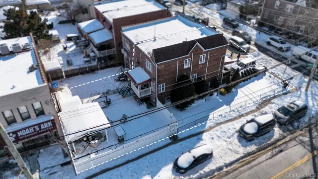 an aerial view of a house with a gym equipment