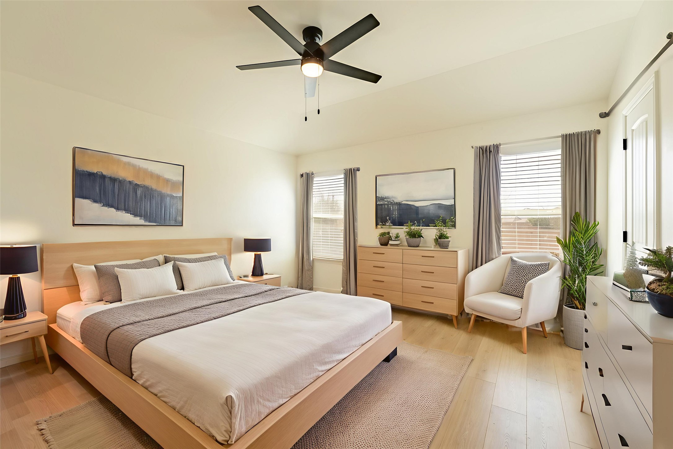 1437 April Meadows Loop Georgetown, TX 78626 - Photo 5 of 31 a bedroom with a bed and a couch