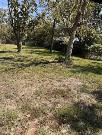 a view of a yard with a tree