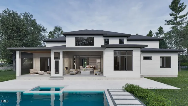 a view of a house with porch and sitting area