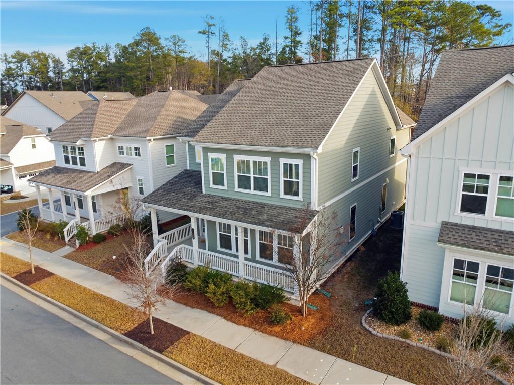 4183 Valtek Court Suwanee, GA 30024 - Photo 43 of 46 an aerial view of a house with a yard
