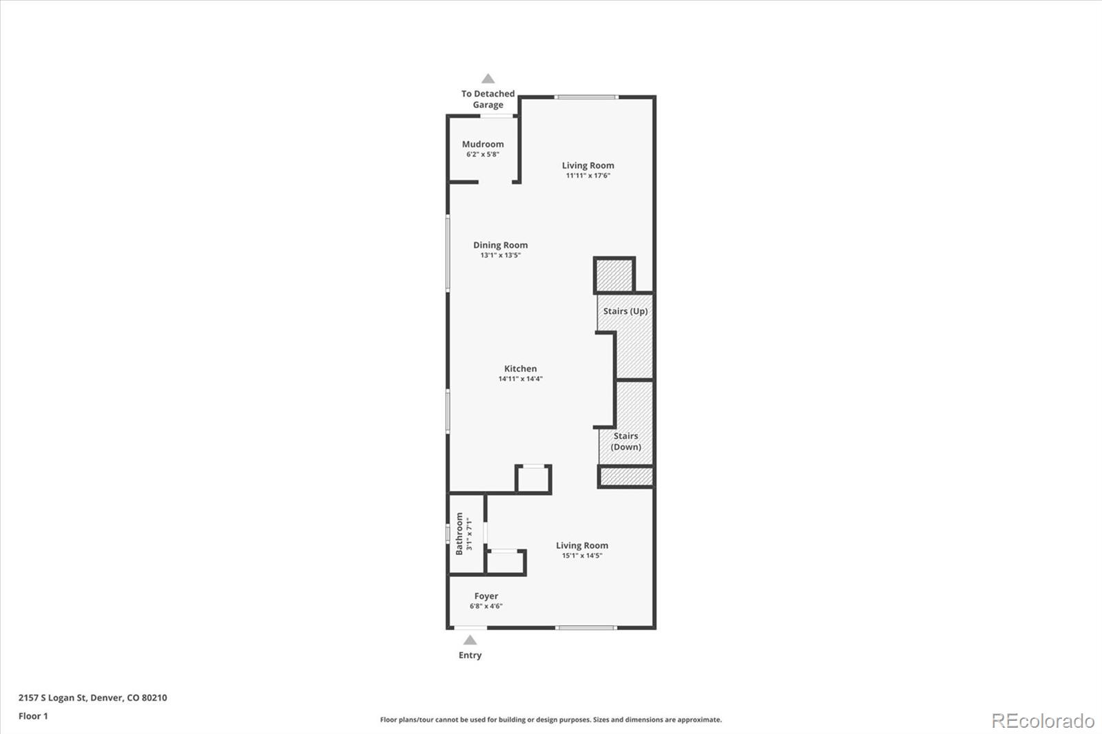 2157 South Logan Street Denver, CO 80210 - Photo 29 of 33 a picture of a floor plan