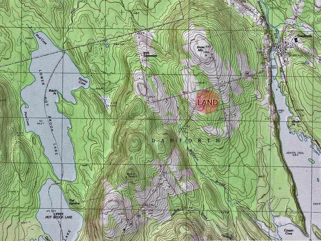 Lot 16 Springfield Road Danforth, ME 04424 - Photo 6 of 8 maine-land-terrain-map
