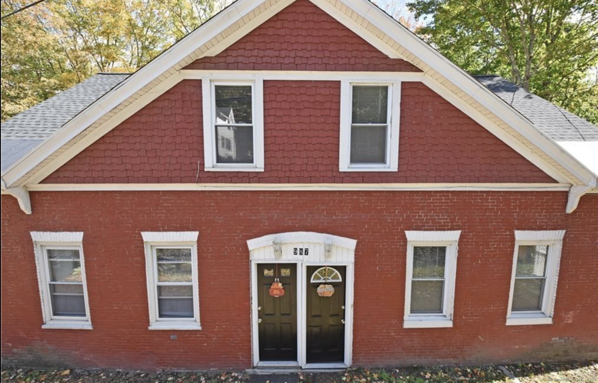 a front view of a house