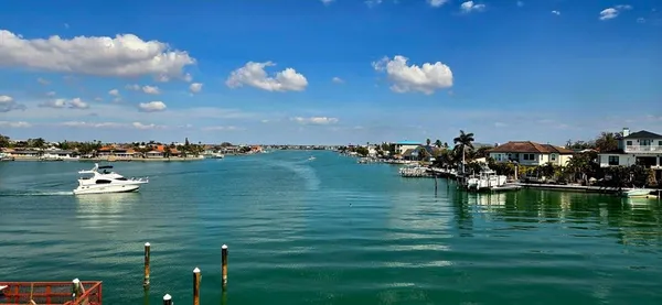 a view of a lake with houses