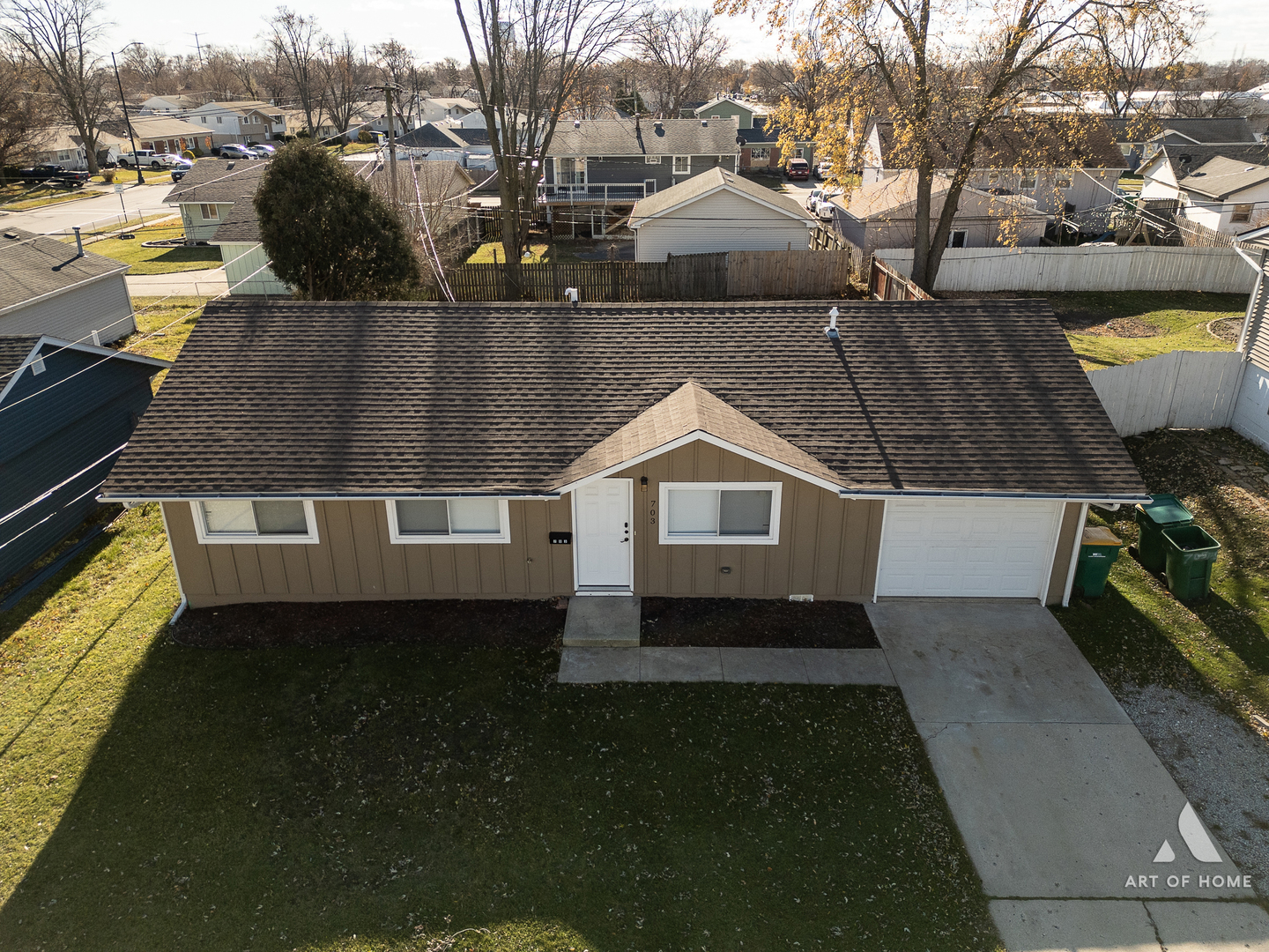 703 Yates Avenue Romeoville, IL 60446 - Photo 40 of 44 an aerial view of a house with a yard