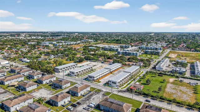 an aerial view of a city