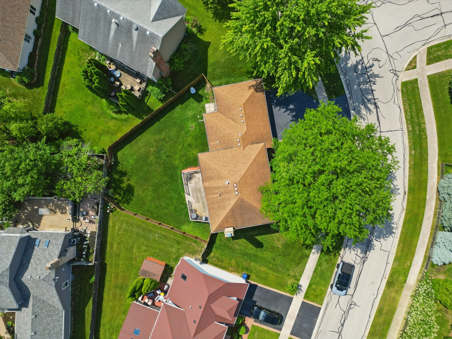 1844 Slippery Rock Road Naperville, IL 60565 - Photo 29 of 39 an aerial view of a house with a garden and trees
