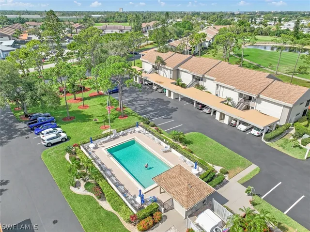 an aerial view of a house with a garden