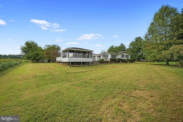 a view of a ocean with a yard