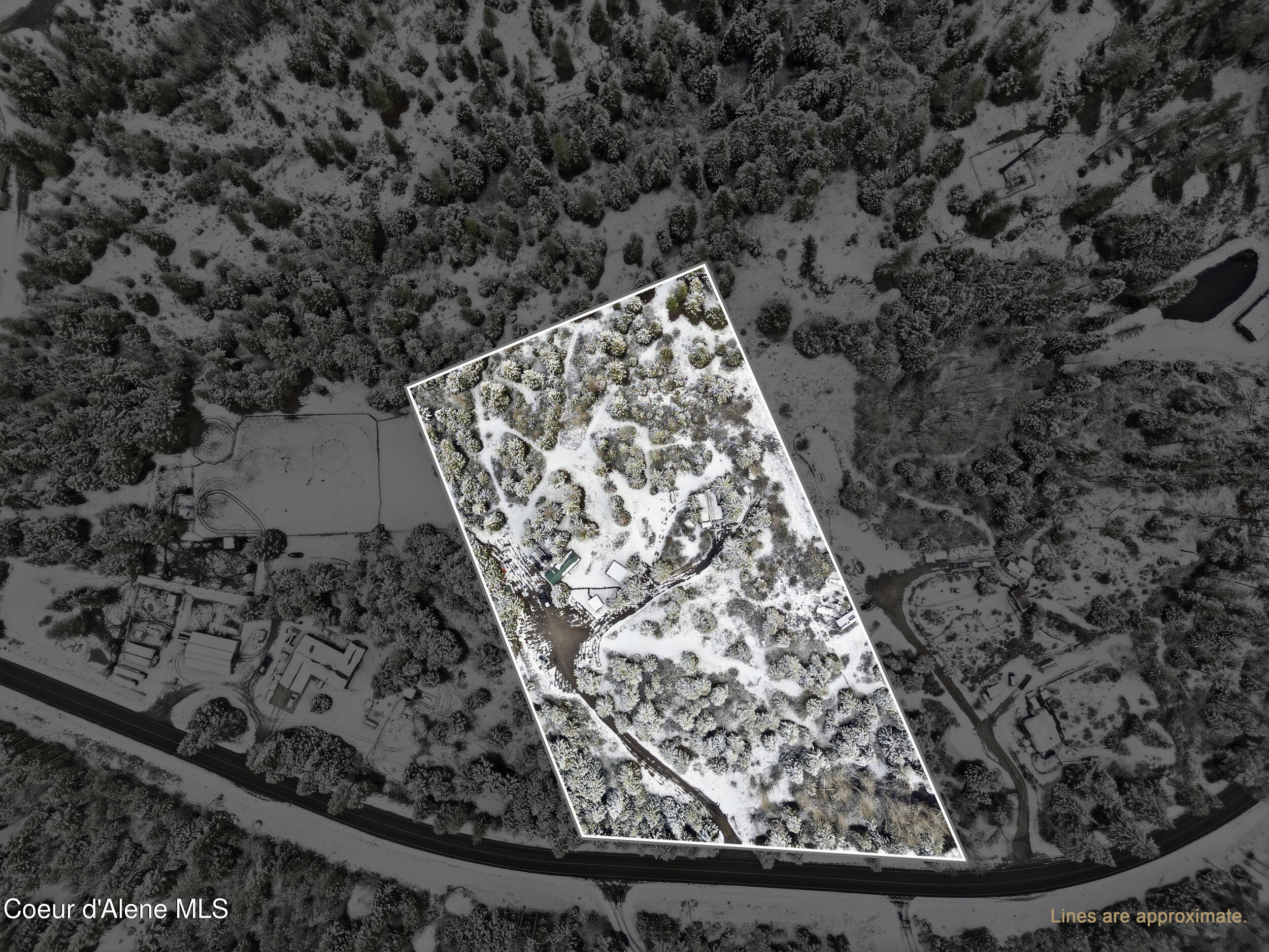 2269 East Chilco Road Athol, ID 83801 - Photo 18 of 25 Aerial - Estimated Lot Lines