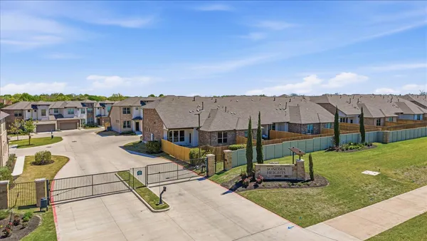 a view of a city with sitting area