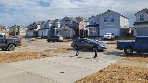 a building outdoor space with patio furniture