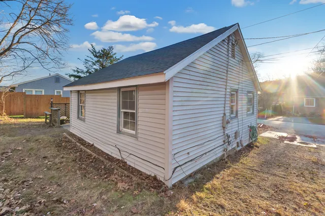 a living room with a large window
