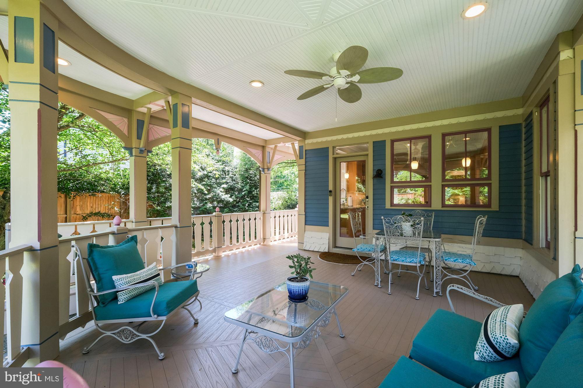 3115 Foxhall Road Northwest Washington, DC 20016 - Photo 21 of 80 Covered back porch with ceiling fan