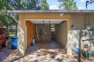 a view of road and trees