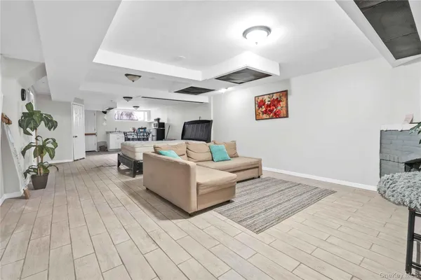 a living room with furniture and a couch