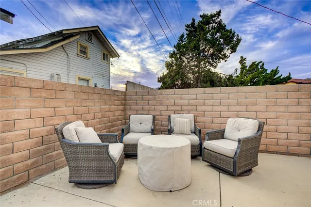 a view of outdoor space with seating