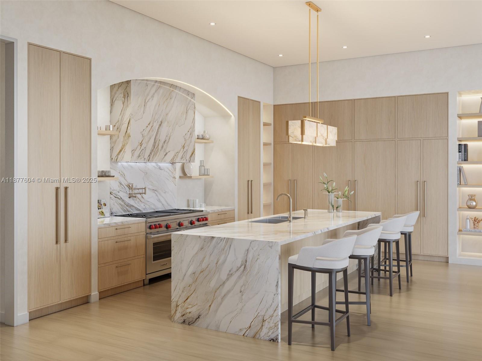 3000 Ponce De Leon, Unit 404 Miami, FL 33134 - Photo 2 of 23 a kitchen with a stove a refrigerator and a dining table